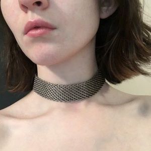 Thick Chain Silver Chocker